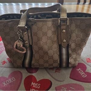 Gucci Beige and Brown Monogram Tote